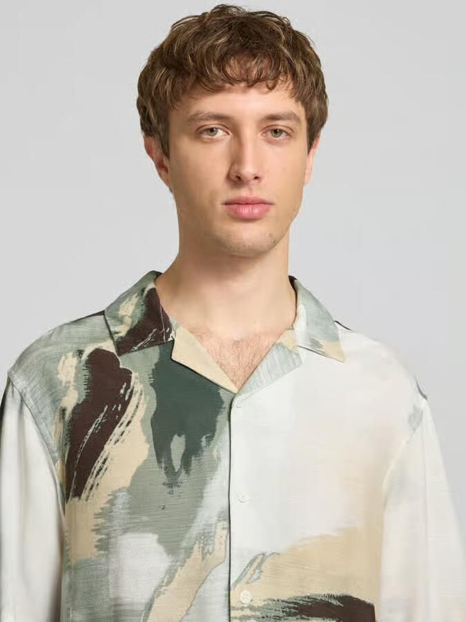 Only & Sons relaxed fit vrijetijdsoverhemd van mix van viscose en linnen model 'HARVI'