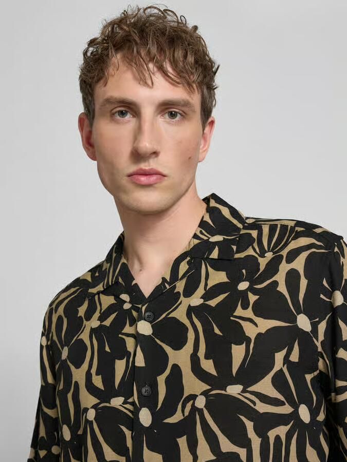 Only & Sons relaxed fit vrijetijdsoverhemd van mix van viscose en linnen model 'HARVI'