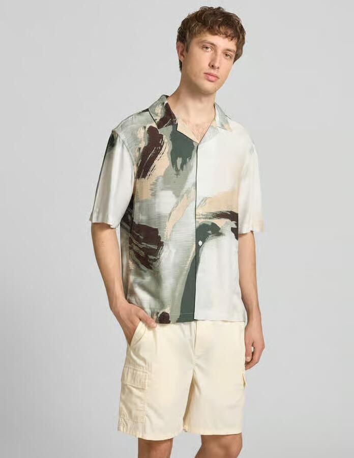Only & Sons relaxed fit vrijetijdsoverhemd van mix van viscose en linnen model 'HARVI' - Foto 2