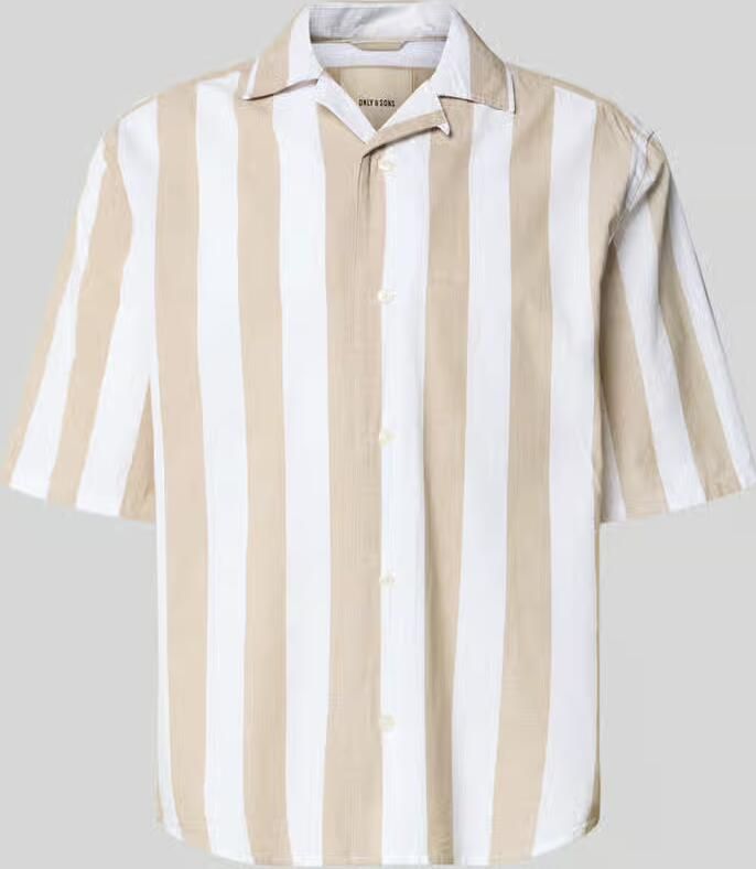 Only & Sons Overhemd Korte Mouw Only & Sons ONSTES RLX CTN SLUB STRIPE - Foto 3