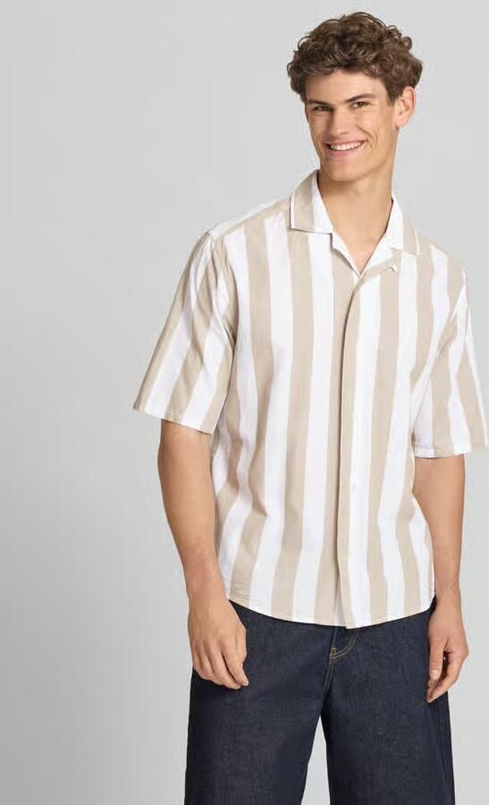 Only & Sons Overhemd Korte Mouw Only & Sons ONSTES RLX CTN SLUB STRIPE - Foto 4