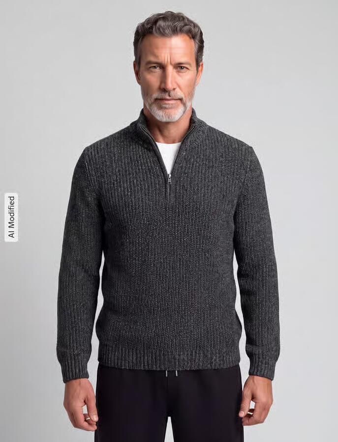 Only & Sons Regular fit schipperstrui met korte ritssluiting model 'JOIN' - Foto 5