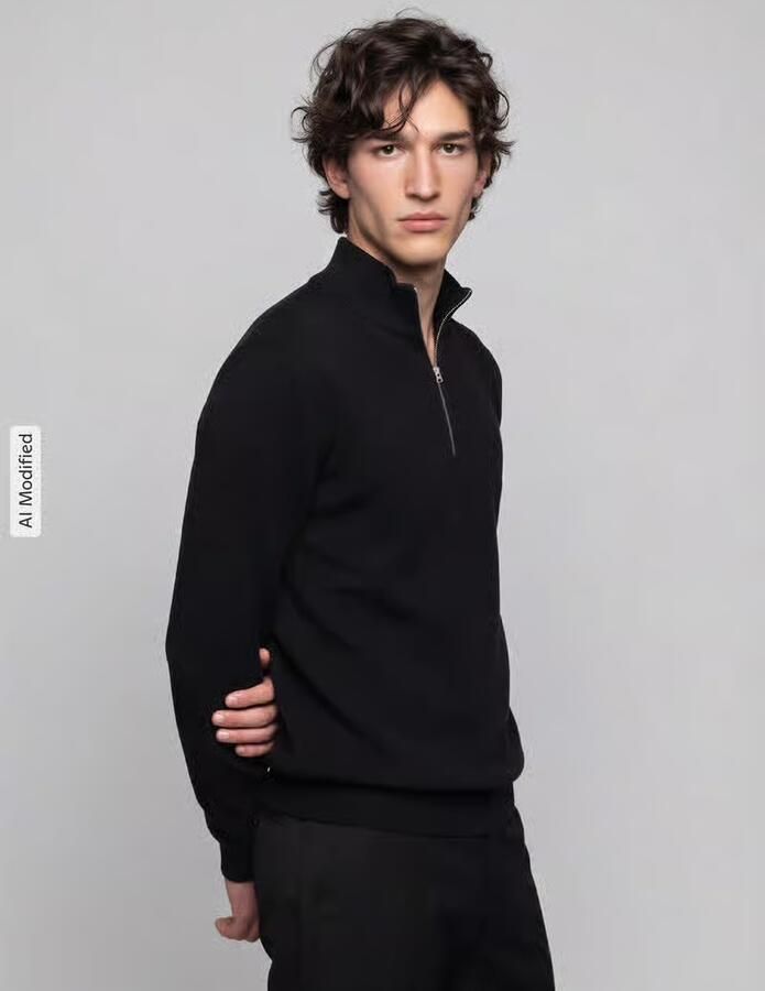 Only & Sons Schipperstrui met halflange ritssluiting - Foto 4