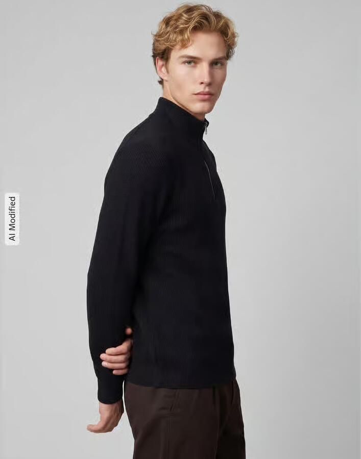 Only & Sons Regular fit gebreide pullover met opstaande kraag model 'PHIL' - Foto 4