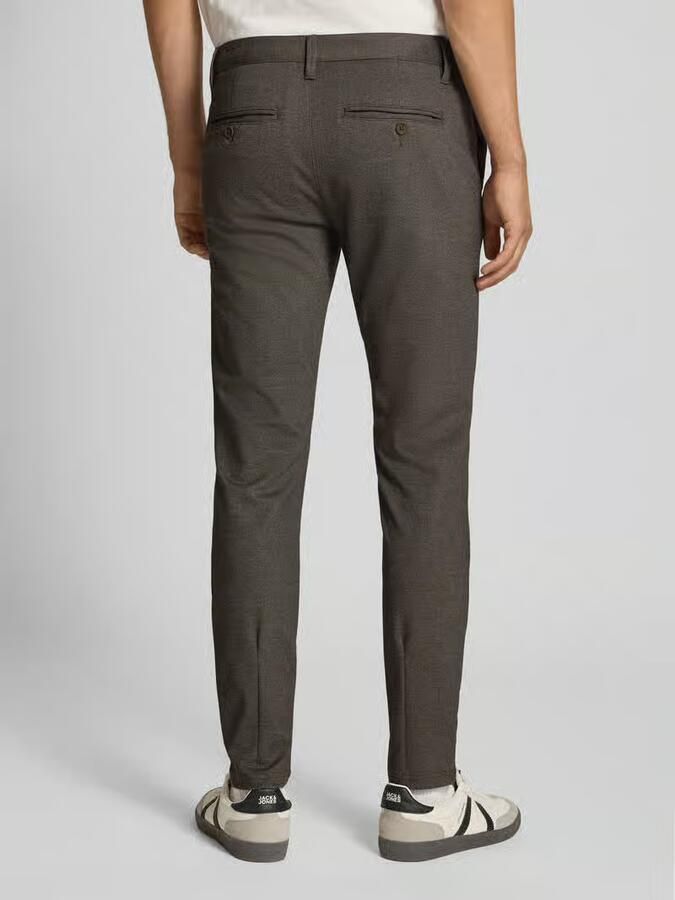 Only & Sons Tapered fit stoffen broek met fijn all-over motief model 'Mark' - Foto 3