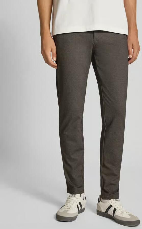 Only & Sons Tapered fit stoffen broek met fijn all-over motief model 'Mark' - Foto 4