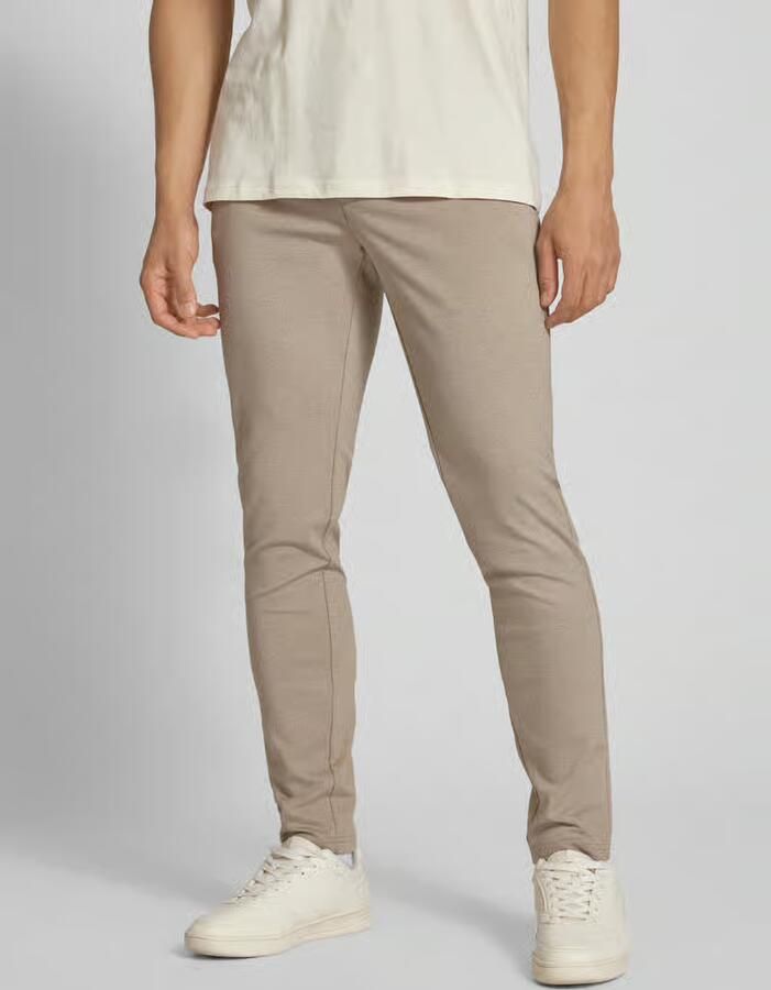 Only & Sons Slim fit stoffen broek in gemêleerde look model 'MARK' - Foto 4