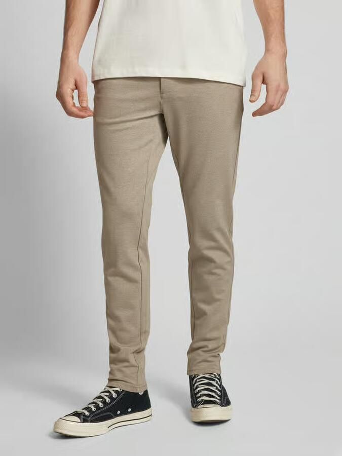 Only & Sons Slim fit stoffen broek in gemêleerde look model 'MARK' - Foto 9