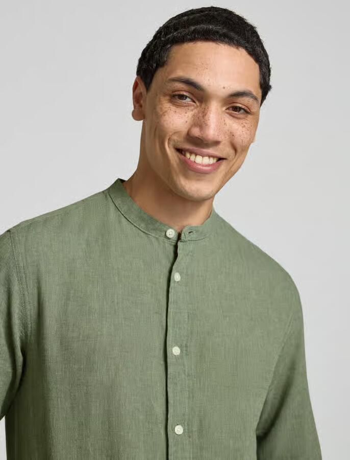 Only & Sons slim fit vrijetijdsoverhemd van mix van katoen en linnen model 'CAIDEN'