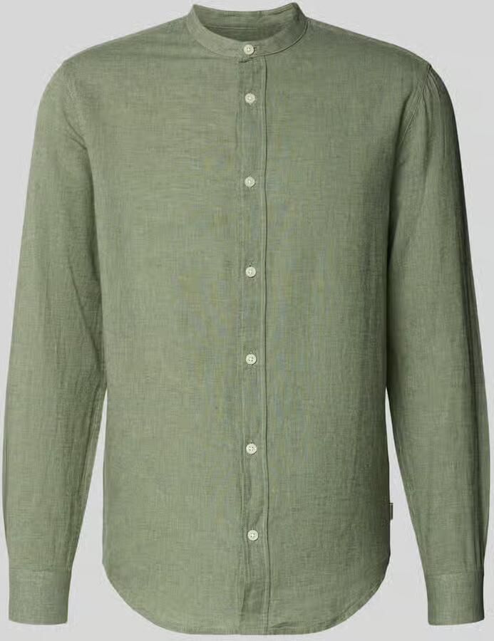 Only & Sons slim fit vrijetijdsoverhemd van mix van katoen en linnen model 'CAIDEN' - Foto 4