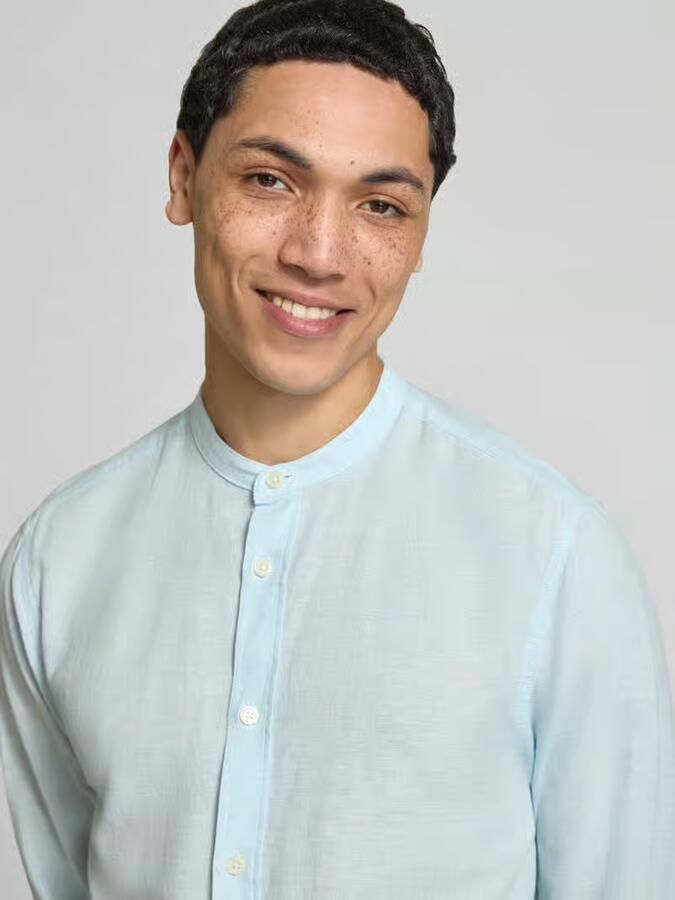 Only & Sons slim fit vrijetijdsoverhemd van mix van katoen en linnen model 'CAIDEN'