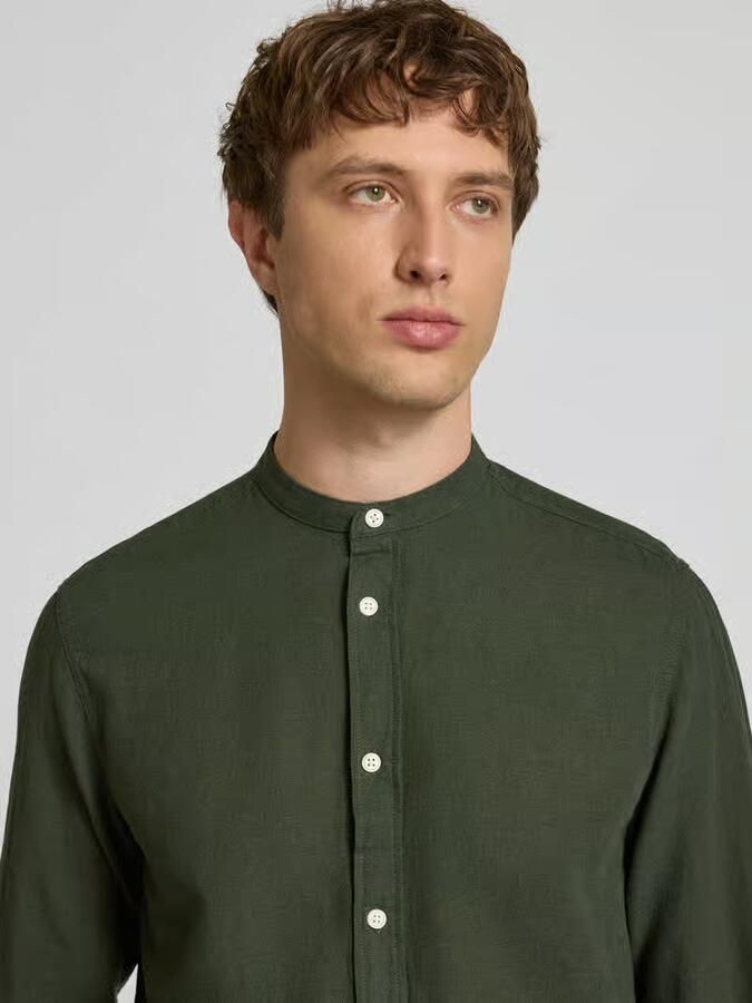 Only & Sons slim fit vrijetijdsoverhemd van mix van katoen en linnen model 'CAIDEN' - Foto 7