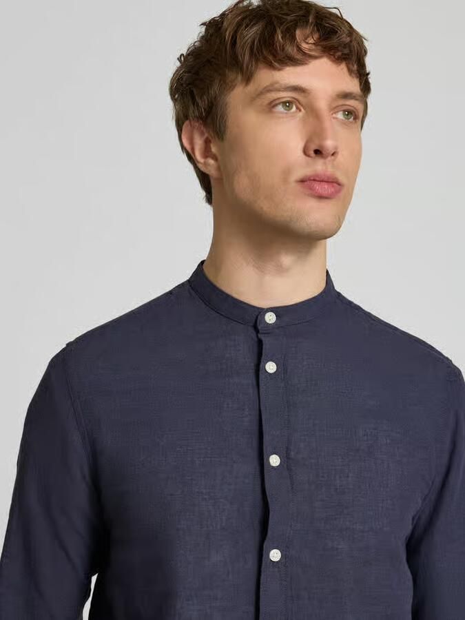 Only & Sons slim fit vrijetijdsoverhemd van mix van katoen en linnen model 'CAIDEN' - Foto 4