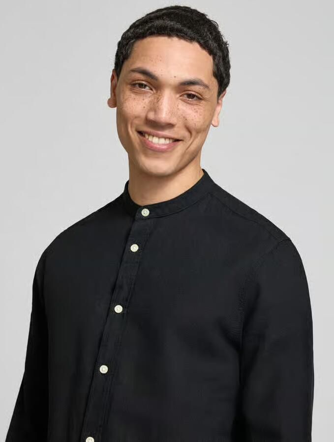 Only & Sons slim fit vrijetijdsoverhemd van mix van katoen en linnen model 'CAIDEN'