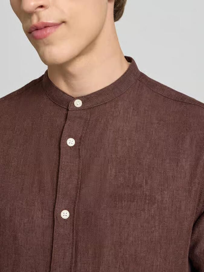 Only & Sons slim fit vrijetijdsoverhemd van mix van katoen en linnen model 'CAIDEN'
