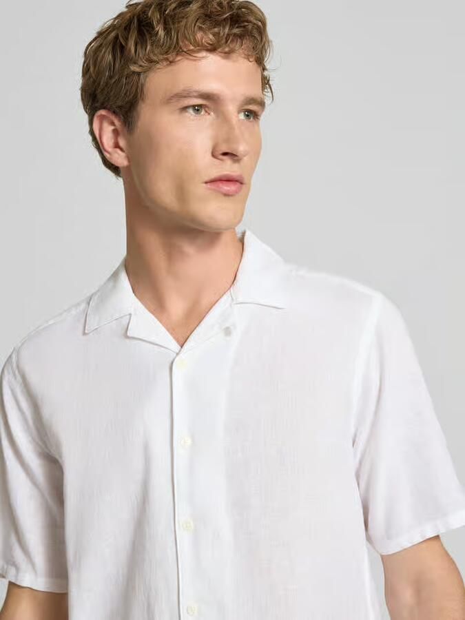 Only & Sons slim fit vrijetijdsoverhemd van mix van katoen en linnen model 'CAIDEN' - Foto 11