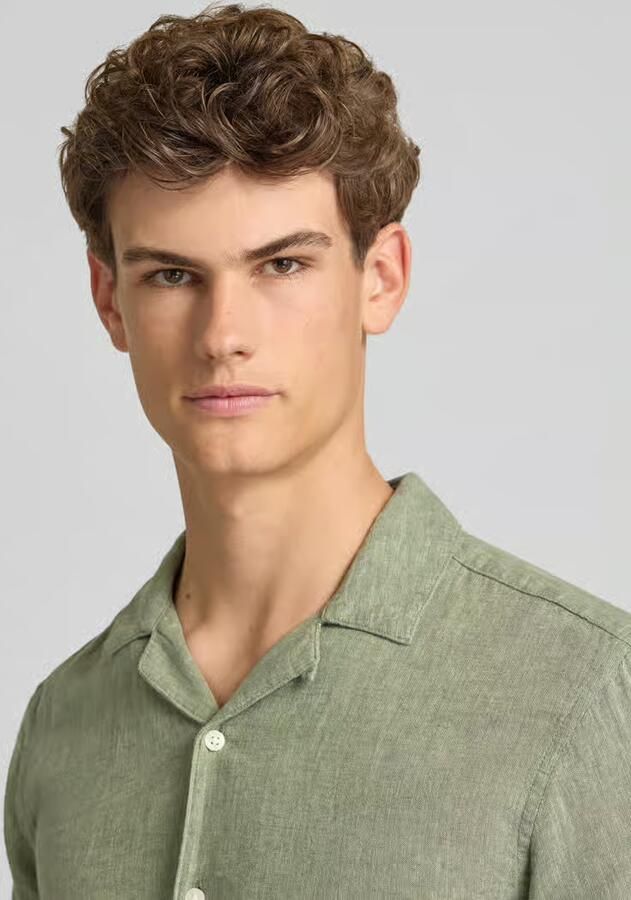 Only & Sons slim fit vrijetijdsoverhemd van mix van katoen en linnen model 'CAIDEN' - Foto 11