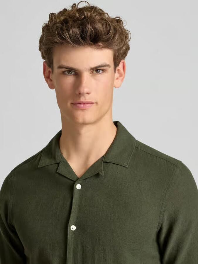 Only & Sons slim fit vrijetijdsoverhemd van mix van katoen en linnen model 'CAIDEN' - Foto 3