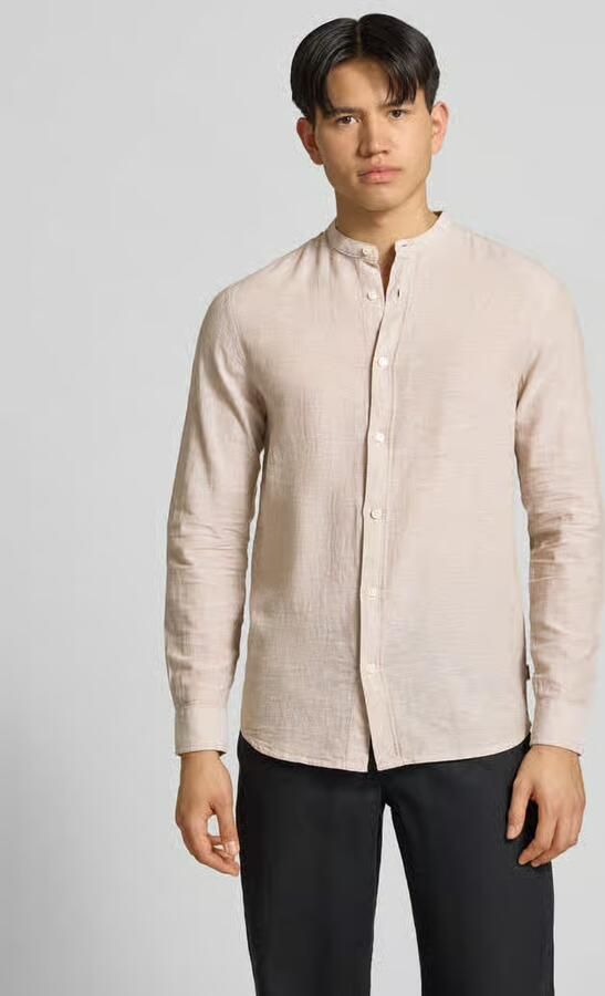 Only & Sons slim fit vrijetijdsoverhemd van mix van katoen en linnen model 'CAIDEN' - Foto 14