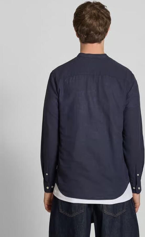 Only & Sons slim fit vrijetijdsoverhemd van mix van katoen en linnen model 'CAIDEN' - Foto 4