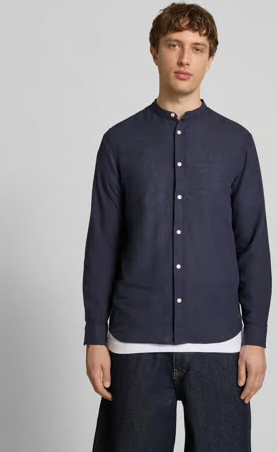 Only & Sons slim fit vrijetijdsoverhemd van mix van katoen en linnen model 'CAIDEN' - Foto 7
