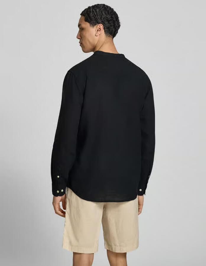 Only & Sons slim fit vrijetijdsoverhemd van mix van katoen en linnen model 'CAIDEN' - Foto 3