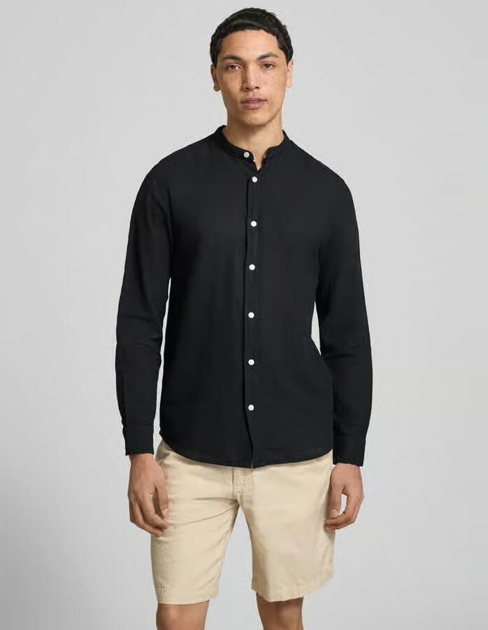 Only & Sons slim fit vrijetijdsoverhemd van mix van katoen en linnen model 'CAIDEN' - Foto 2