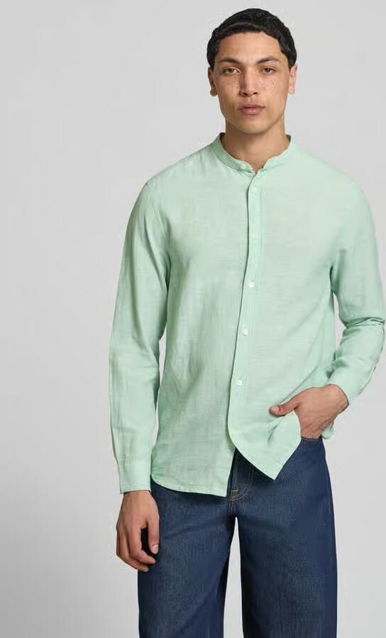 Only & Sons slim fit vrijetijdsoverhemd van mix van katoen en linnen model 'CAIDEN' - Foto 2