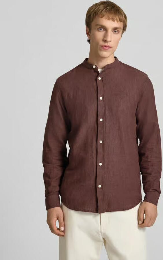 Only & Sons slim fit vrijetijdsoverhemd van mix van katoen en linnen model 'CAIDEN' - Foto 3