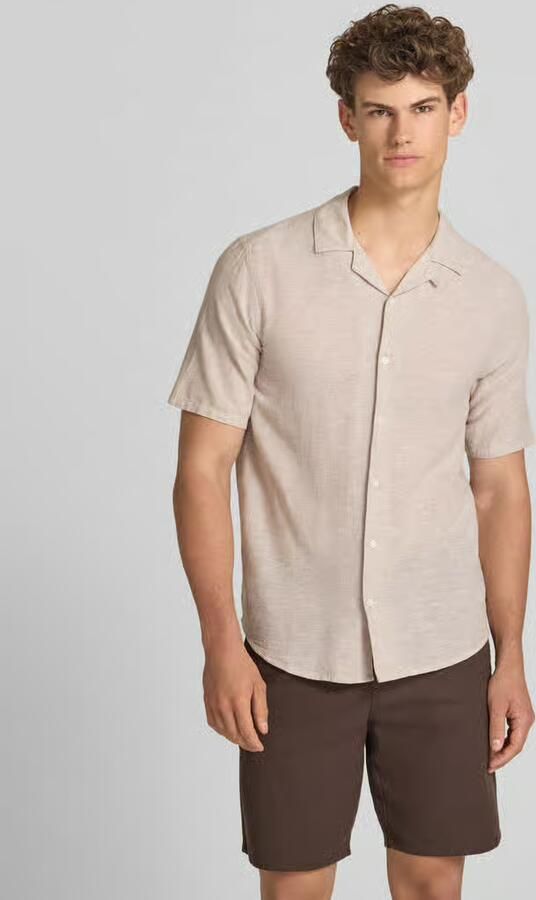 Only & Sons slim fit vrijetijdsoverhemd van mix van katoen en linnen model 'CAIDEN' - Foto 16