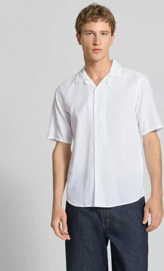 Only & Sons slim fit vrijetijdsoverhemd van mix van katoen en linnen model 'CAIDEN' - Foto 15