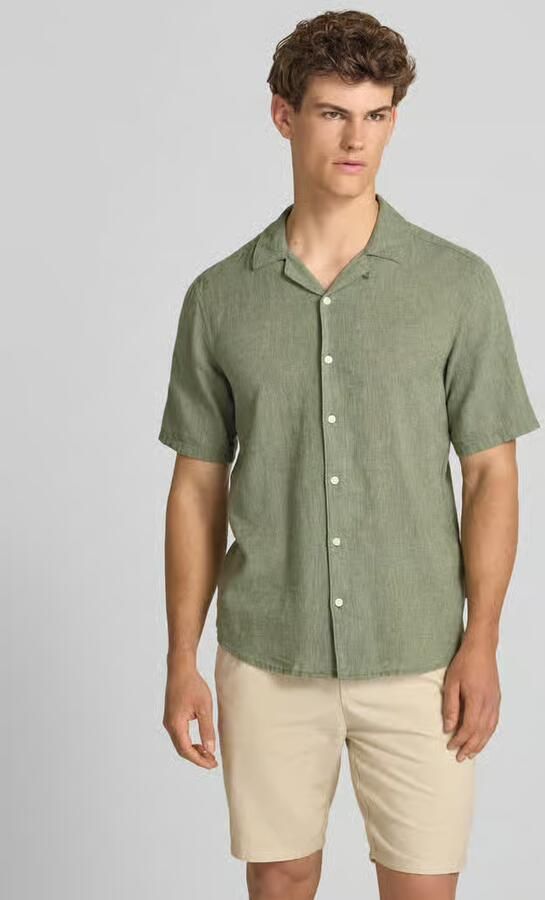 Only & Sons slim fit vrijetijdsoverhemd van mix van katoen en linnen model 'CAIDEN' - Foto 13