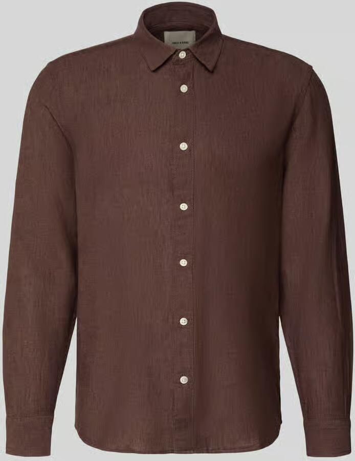 Only & Sons slim fit vrijetijdsoverhemd van mix van katoen en linnen model 'CAIDENLS SOLID' - Foto 4