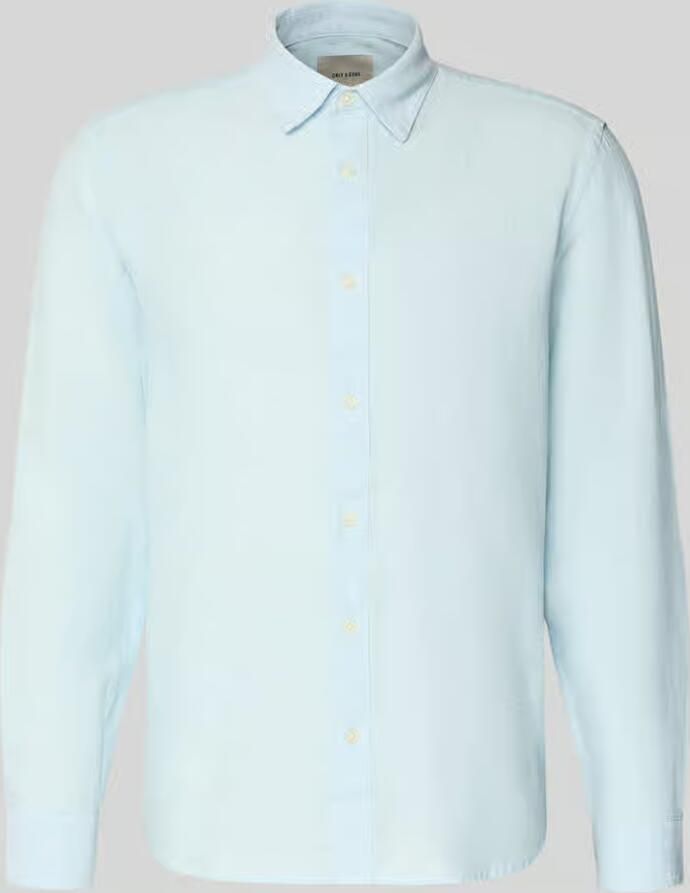 Only & Sons slim fit vrijetijdsoverhemd van mix van katoen en linnen model 'CAIDENLS SOLID' - Foto 7