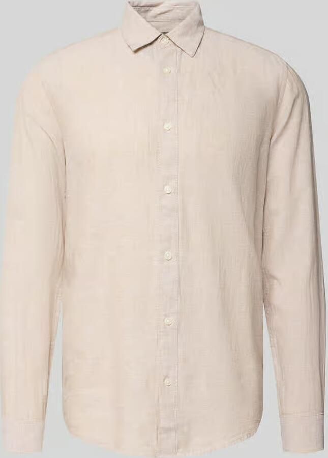 Only & Sons slim fit vrijetijdsoverhemd van mix van katoen en linnen model 'CAIDENLS SOLID' - Foto 5
