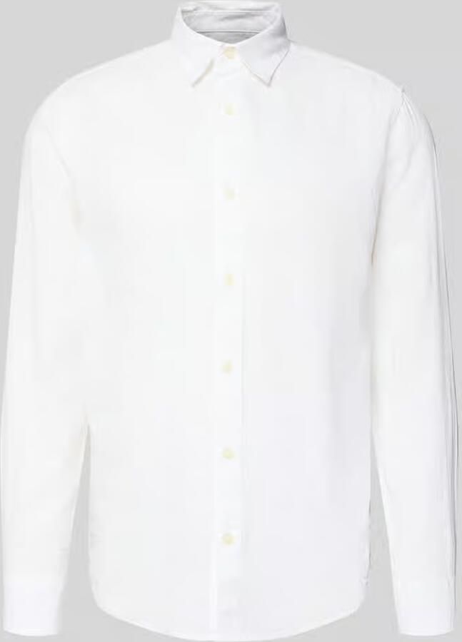 Only & Sons slim fit vrijetijdsoverhemd van mix van katoen en linnen model 'CAIDENLS SOLID' - Foto 7