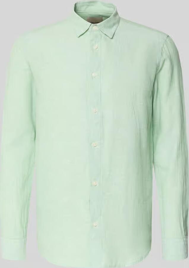 Only & Sons slim fit vrijetijdsoverhemd van mix van katoen en linnen model 'CAIDENLS SOLID' - Foto 2