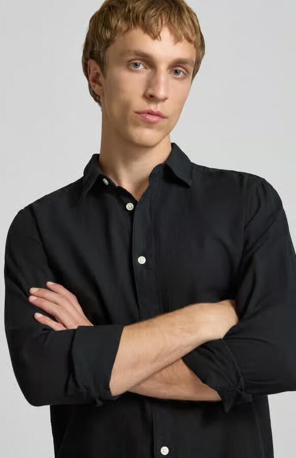 Only & Sons slim fit vrijetijdsoverhemd van mix van katoen en linnen model 'CAIDENLS SOLID'