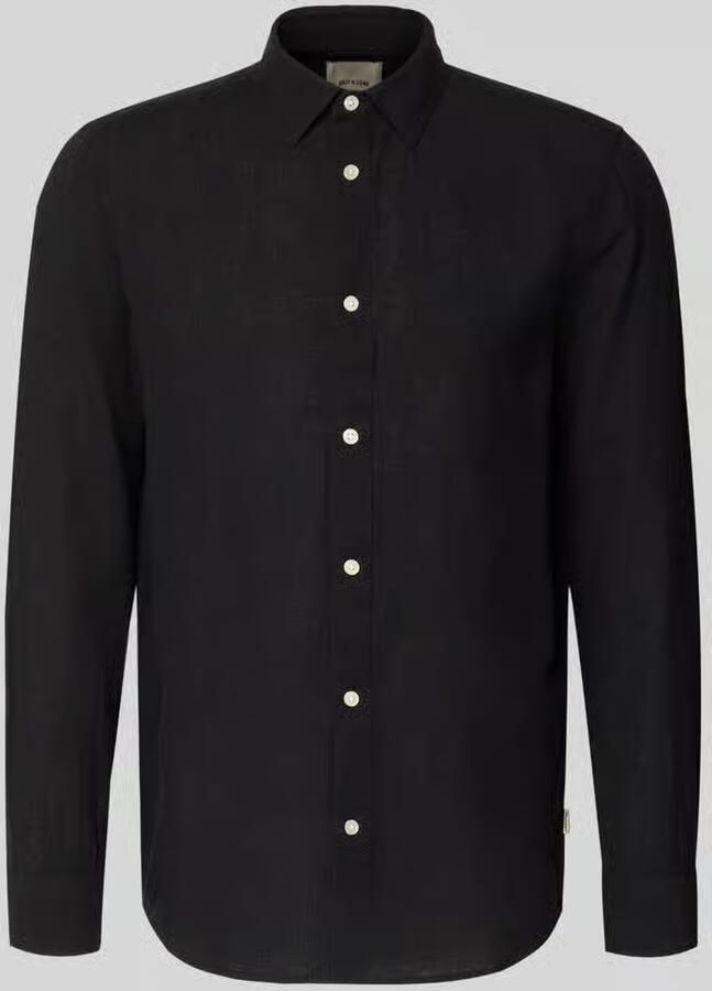 Only & Sons slim fit vrijetijdsoverhemd van mix van katoen en linnen model 'CAIDENLS SOLID' - Foto 2