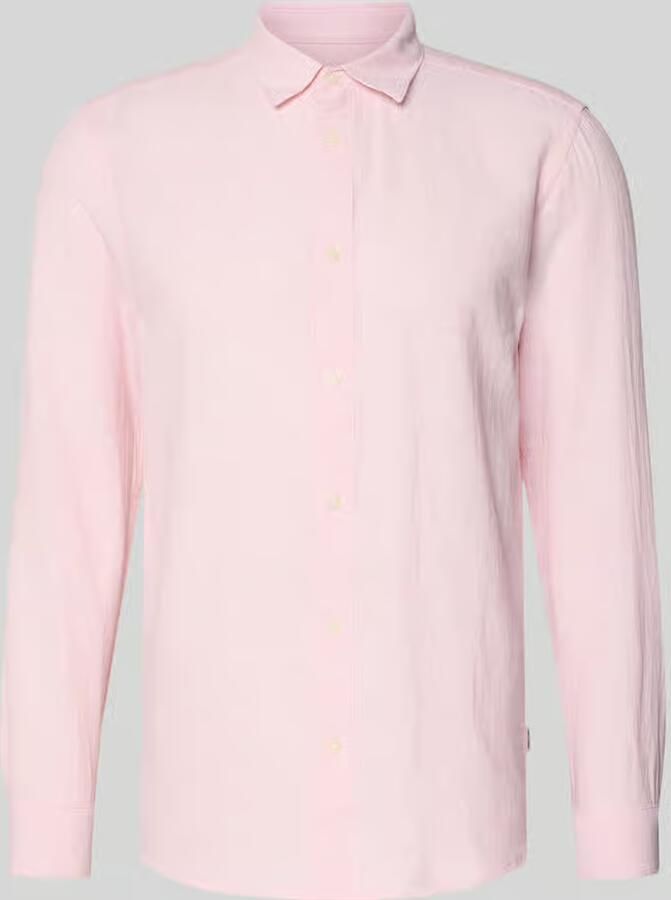 Only & Sons slim fit vrijetijdsoverhemd van mix van katoen en linnen model 'CAIDENLS SOLID' - Foto 2