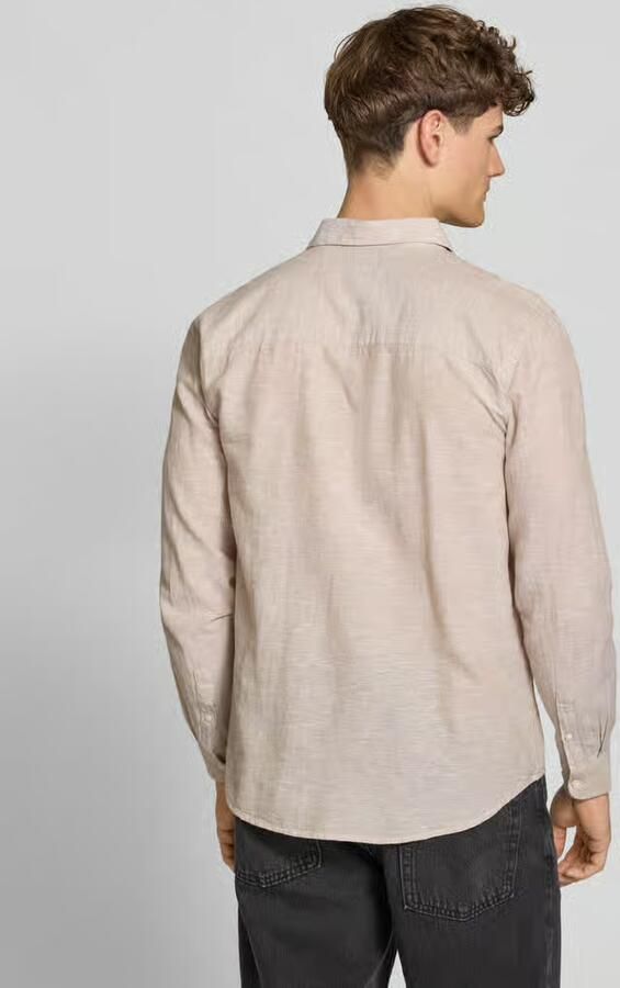 Only & Sons slim fit vrijetijdsoverhemd van mix van katoen en linnen model 'CAIDENLS SOLID' - Foto 8