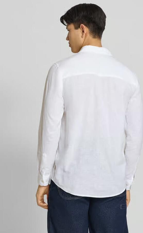 Only & Sons slim fit vrijetijdsoverhemd van mix van katoen en linnen model 'CAIDENLS SOLID' - Foto 15