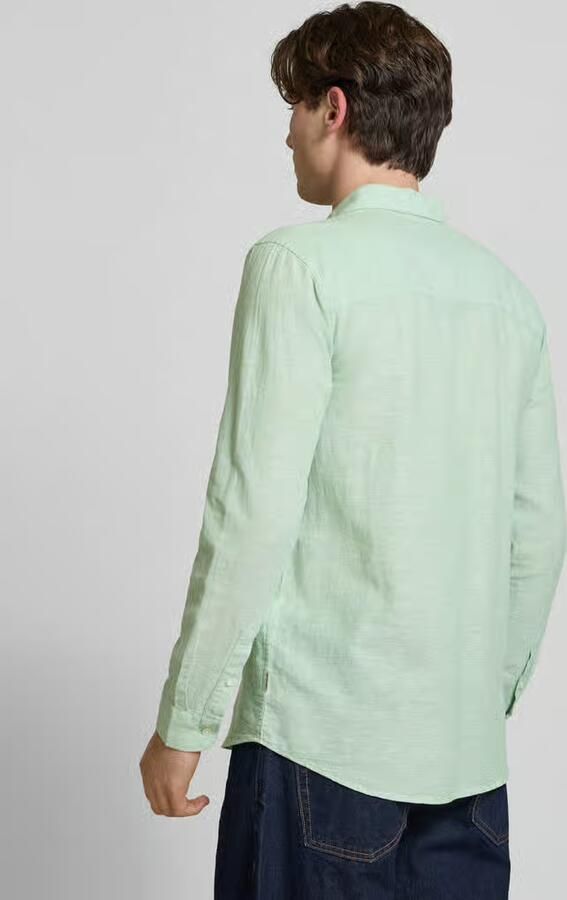 Only & Sons slim fit vrijetijdsoverhemd van mix van katoen en linnen model 'CAIDENLS SOLID' - Foto 3