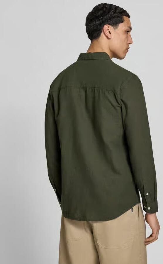 Only & Sons slim fit vrijetijdsoverhemd van mix van katoen en linnen model 'CAIDENLS SOLID' - Foto 7