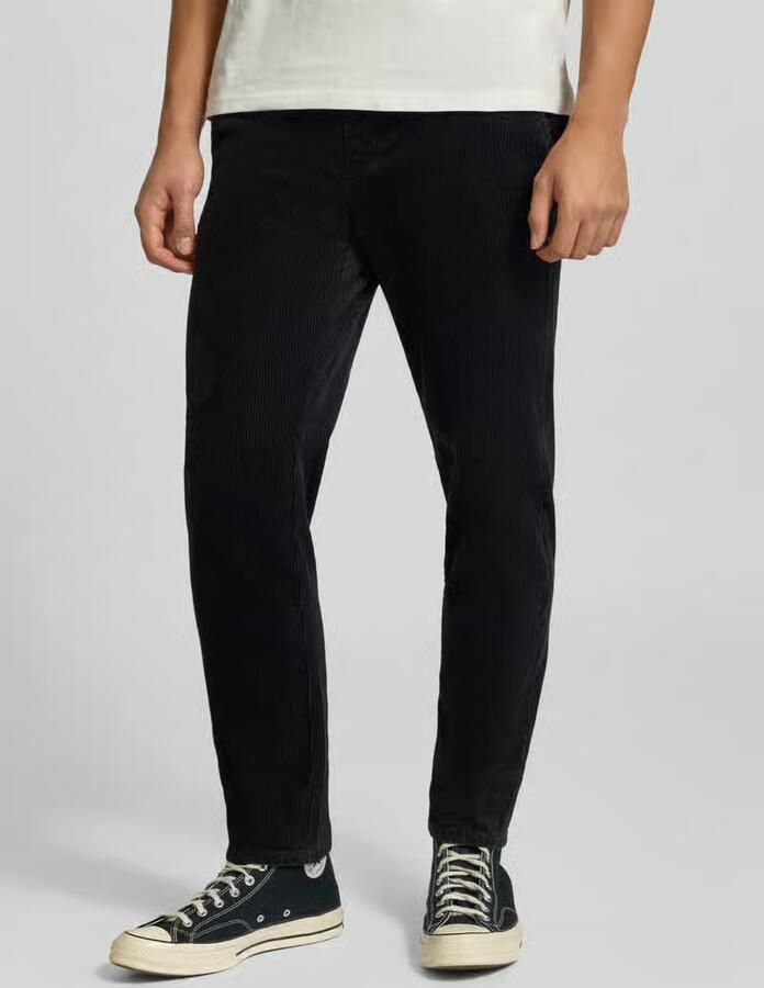 Only & Sons Tapered fit corduroy broek met elastische band model 'LINUS' - Foto 4