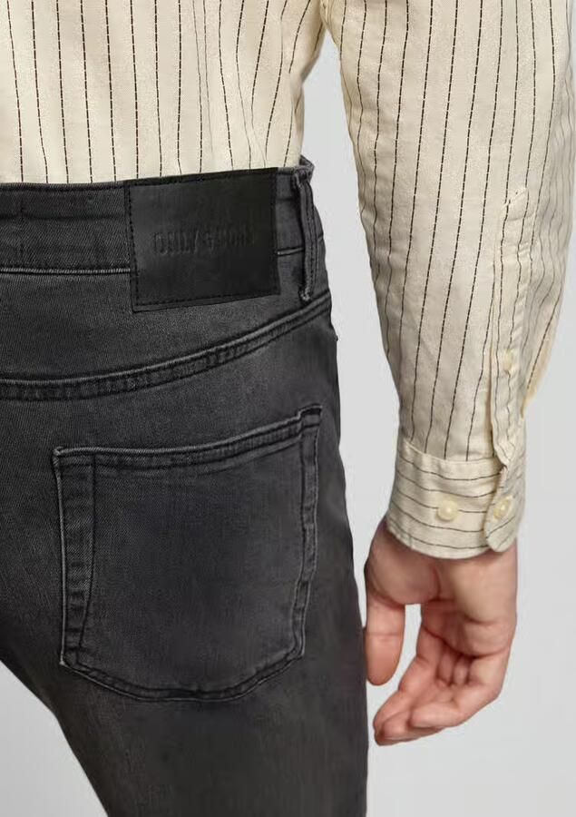 Only & Sons Slim fit jeans Met zwarte wassing loom Black Heren - Foto 3