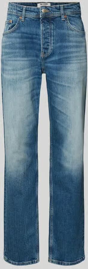 Only & Sons straight fit jeans van katoenmix model 'EDGE PERFORMACE DMB 6' - Foto 5