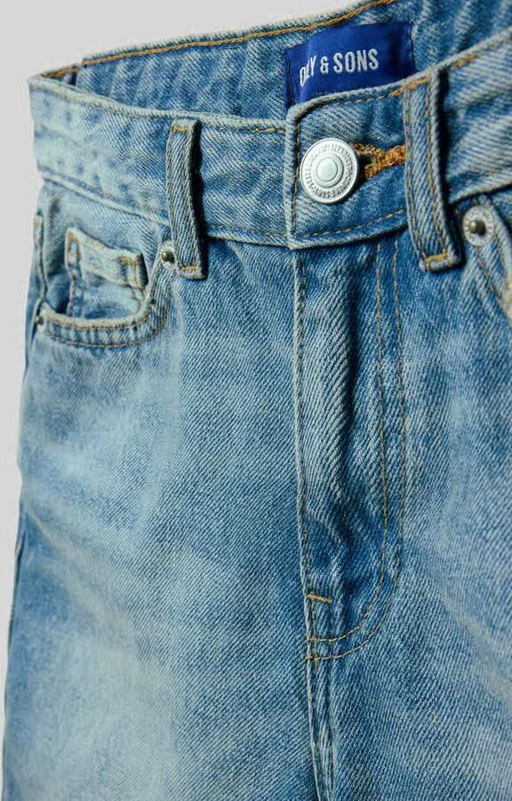 ONLY & SONS JUNIOR straight regular waist short medium blue denim - Foto 4