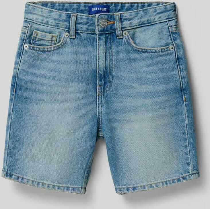 ONLY & SONS JUNIOR straight regular waist short medium blue denim - Foto 5