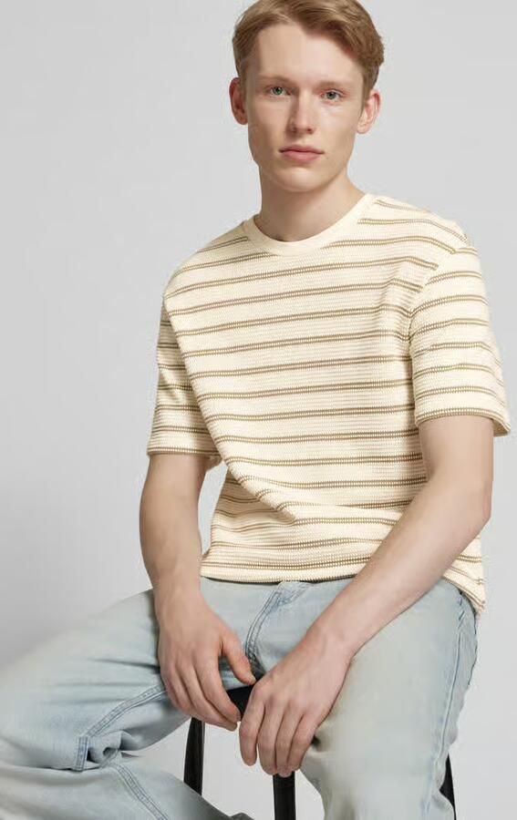 Only & Sons T-shirt met geribde ronde hals model 'IAN' - Foto 2
